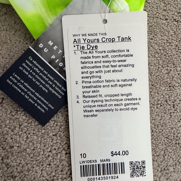 lululemon athletica Neon Lime Tie-Dye Muscle Tank - Picture 3 of 6